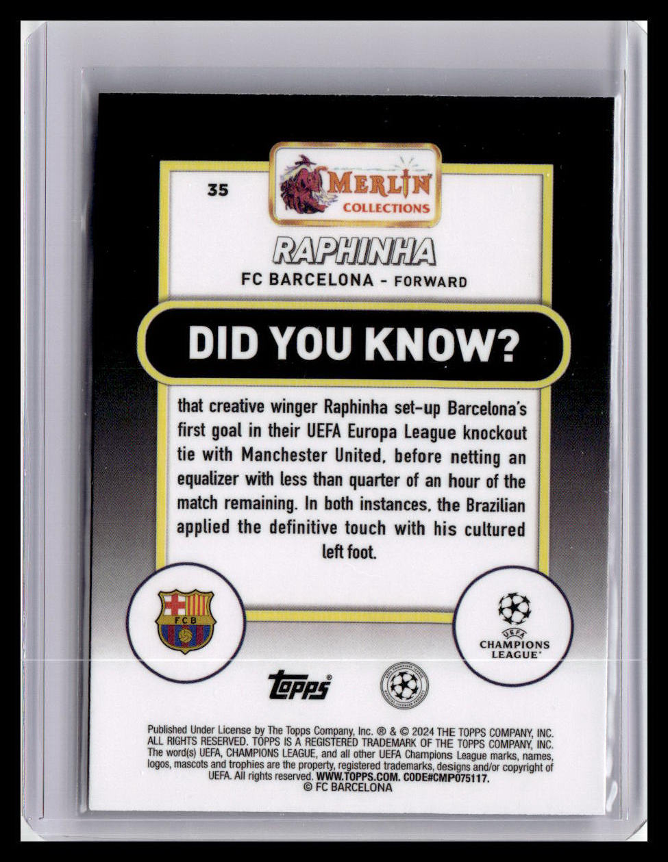 2023-24 Merlin UEFA Club Competitions #35 Raphinha