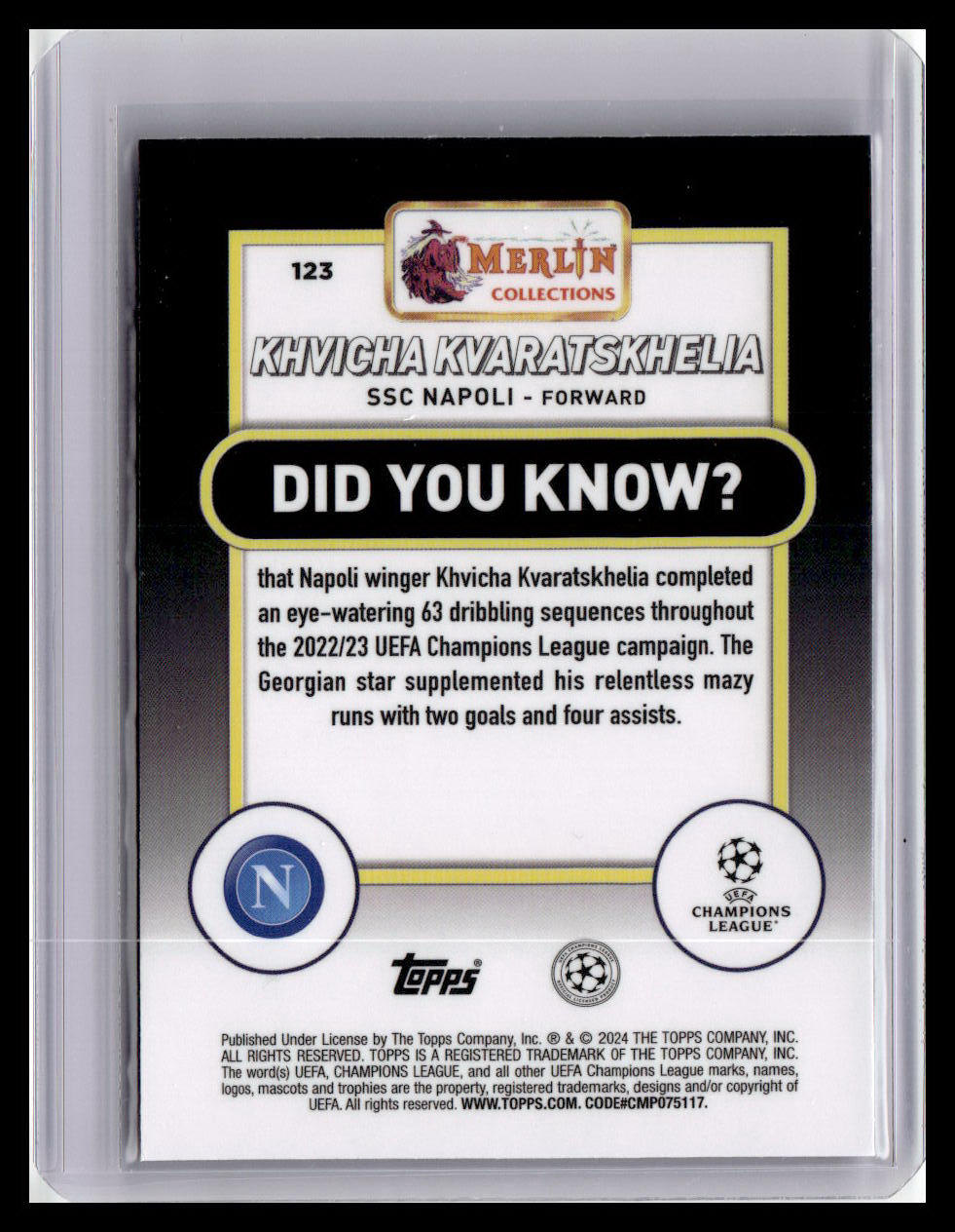 2023-24 Merlin UEFA Club Competitions #123 Khvicha Kvaratskhelia