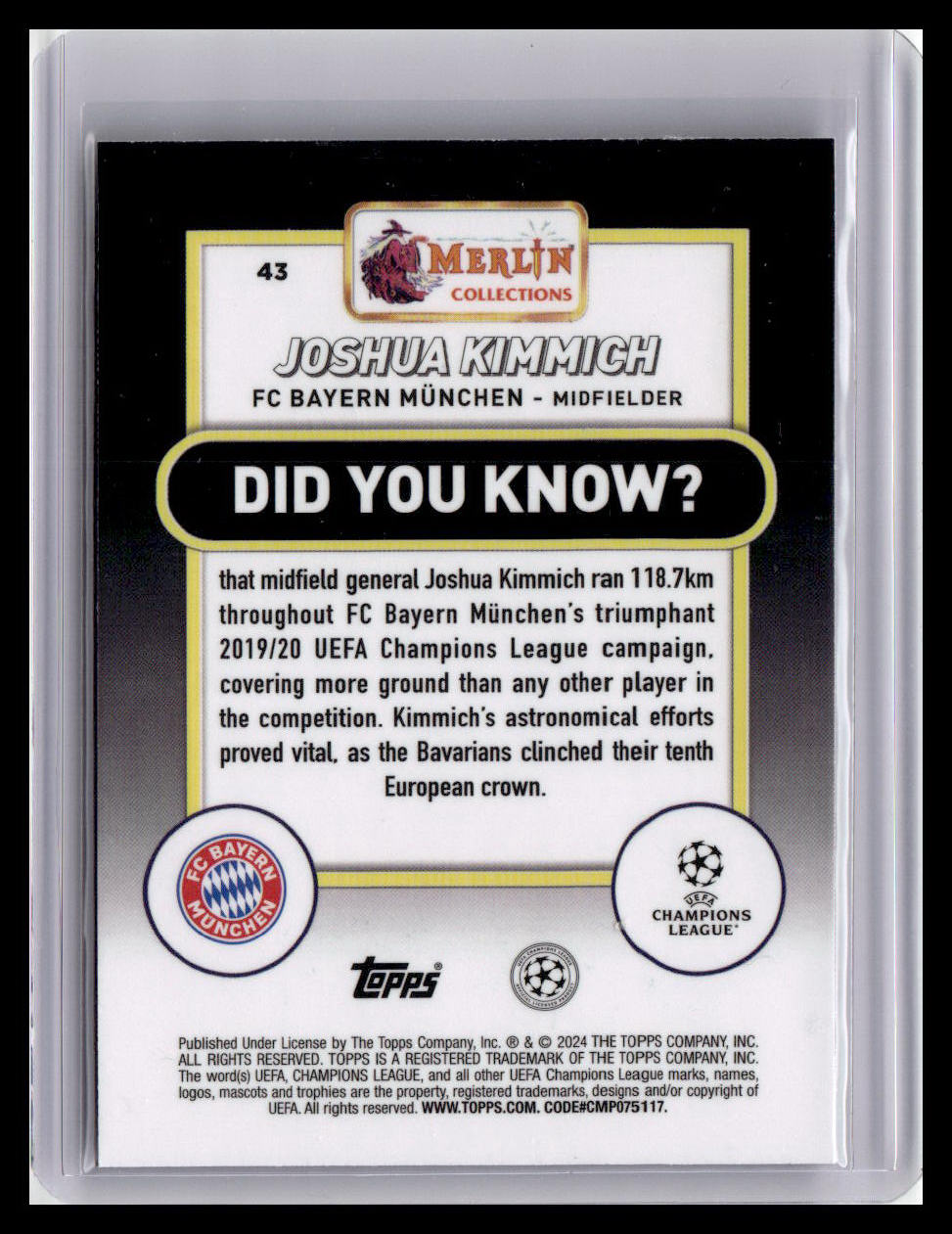 2023-24 Merlin UEFA Club Competitions #43 Joshua Kimmich