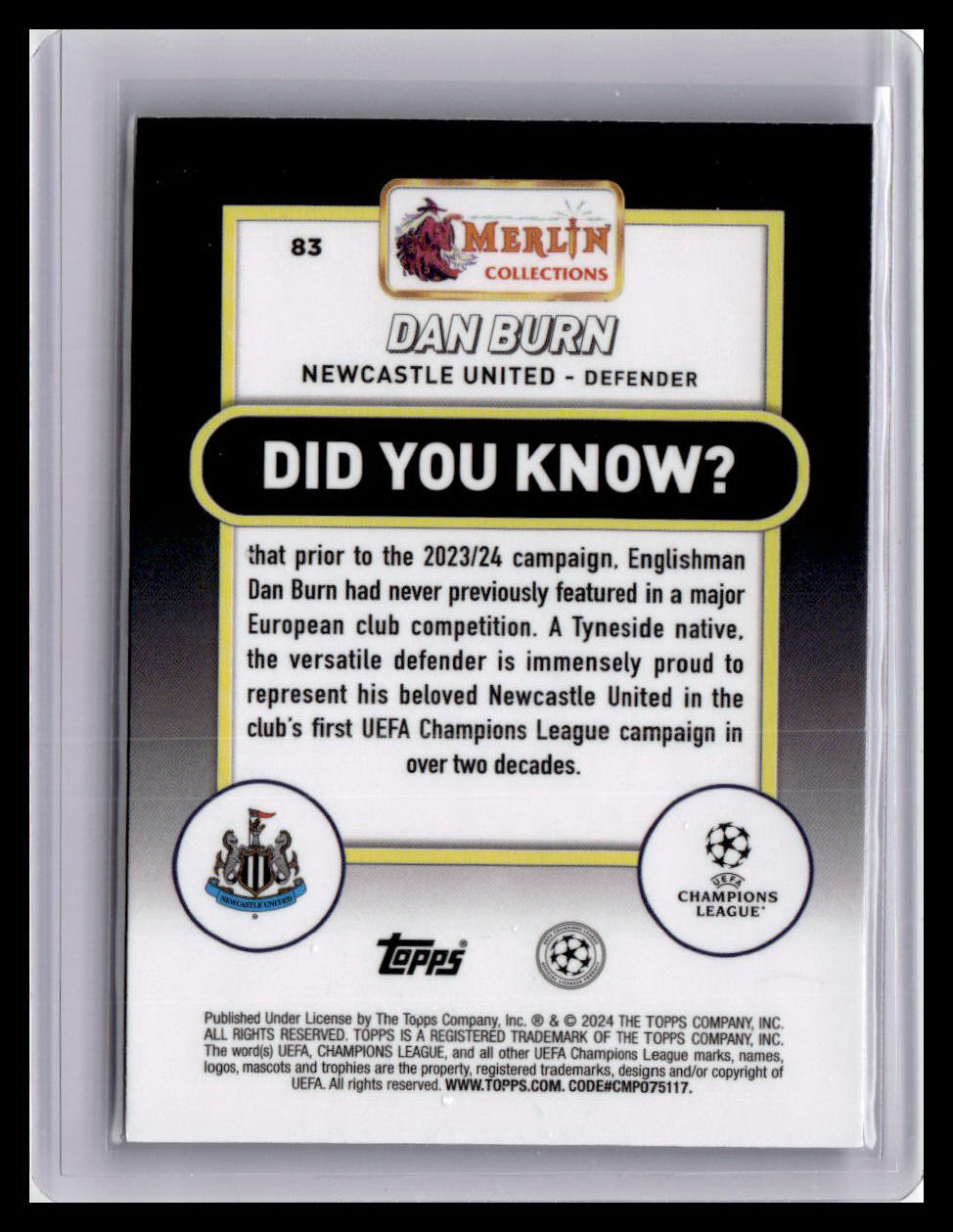 2023-24 Merlin UEFA Club Competitions #83 Dan Burn