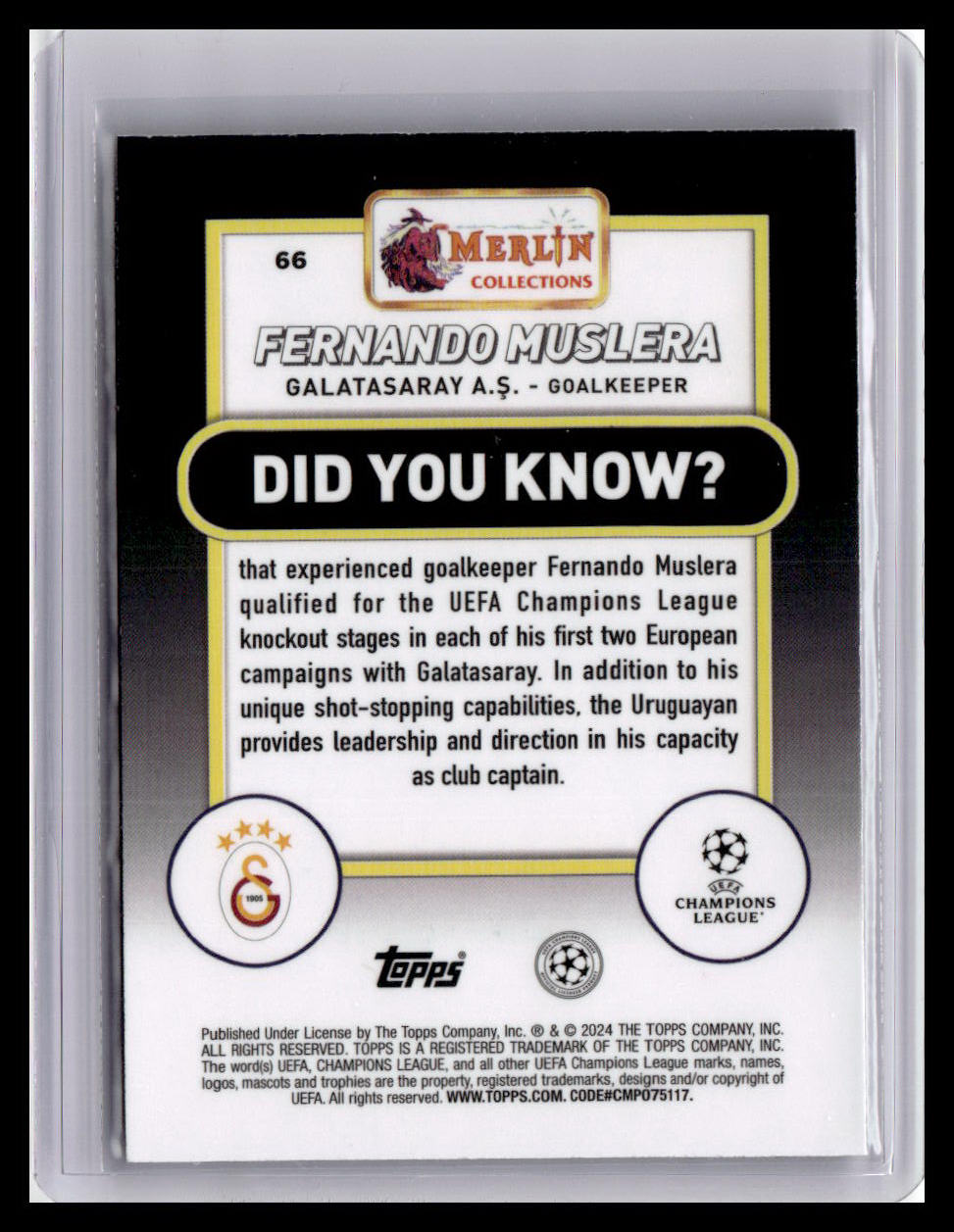 2023-24 Merlin UEFA Club Competitions #66 Fernando Muslera
