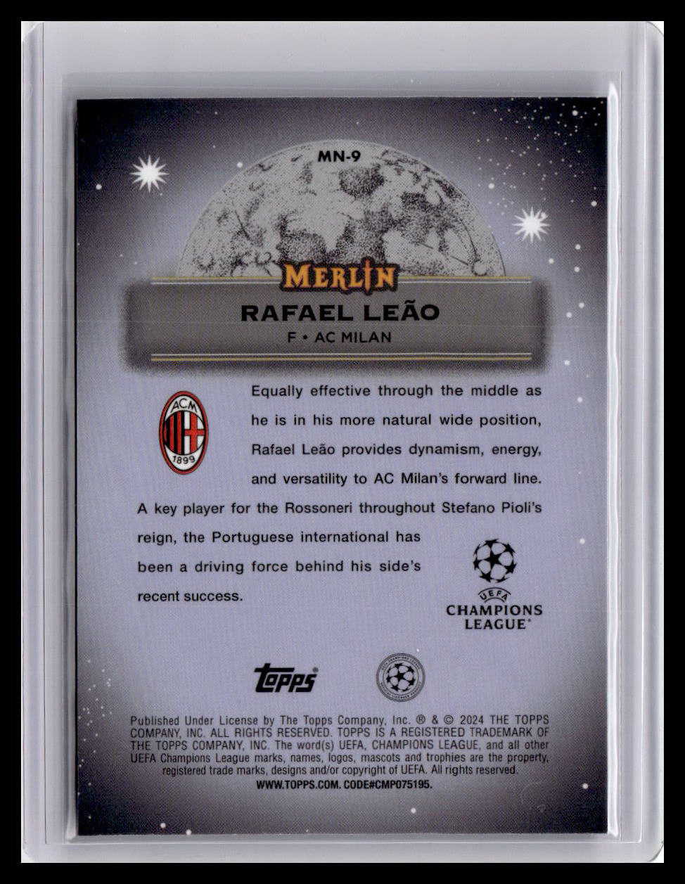 2023-24 Merlin UEFA Club Competitions #MN-9 Rafael Leão Mystic Nights