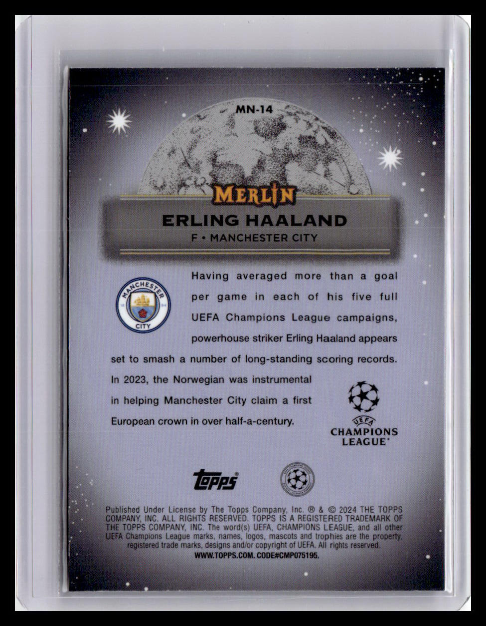2023-24 Merlin UEFA Club Competitions #MN-14 Erling Haaland Mystic Nights