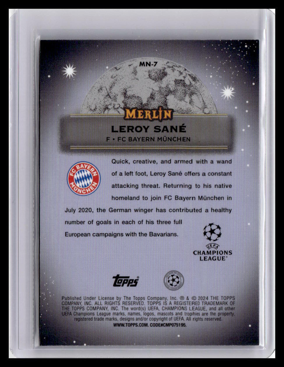 2023-24 Merlin UEFA Club Competitions #MN-7 Leroy Sané Mystic Nights