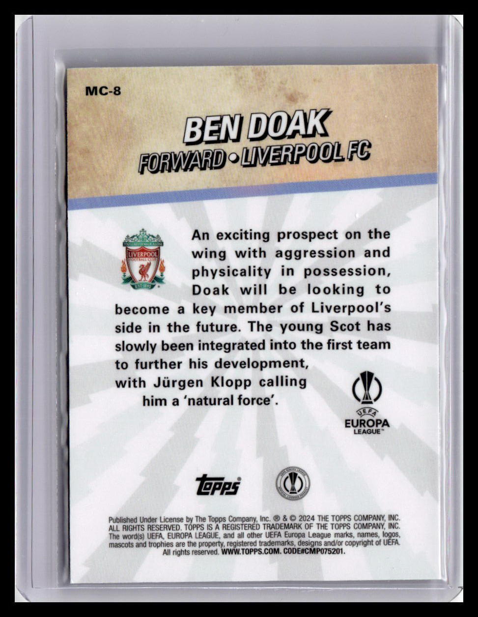 2023-24 Merlin UEFA Club Competitions #MC-8 Ben Doak Merlin's Chosen One