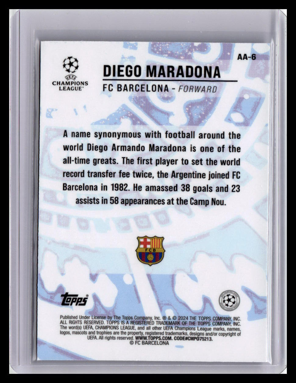 2023-24 Merlin UEFA Club Competitions #AA-6 Diego Maradona Ageless Alchemy