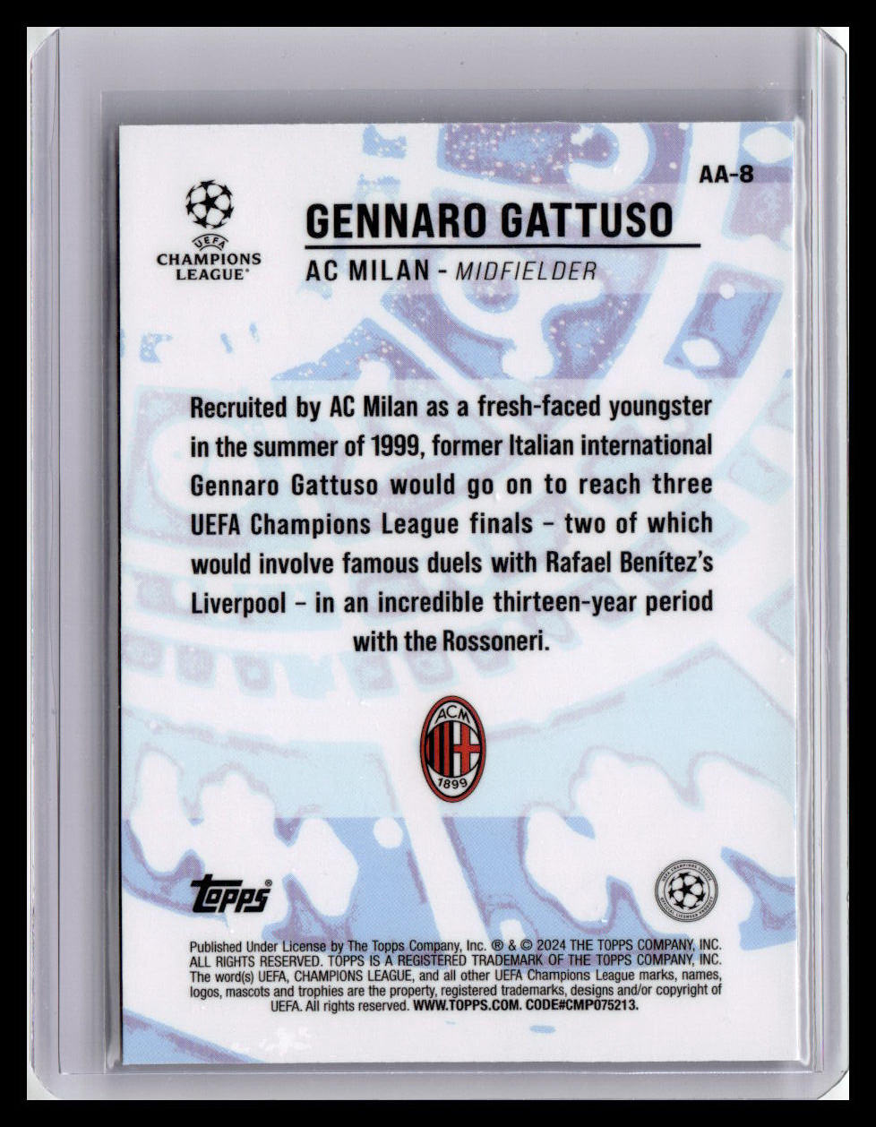 2023-24 Merlin UEFA Club Competitions #AA-8 Gennaro Gattuso Ageless Alchemy