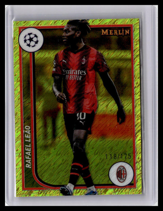 2023-24 Merlin UEFA Club Comp #1 Rafael Leão Yellow Shimmer Refractor