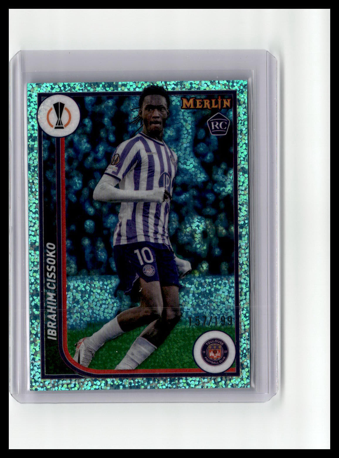 2023-24 Merlin UEFA Club Comp #130 Ibrahim Cissoko (RC) Aqua Speckle Refractor