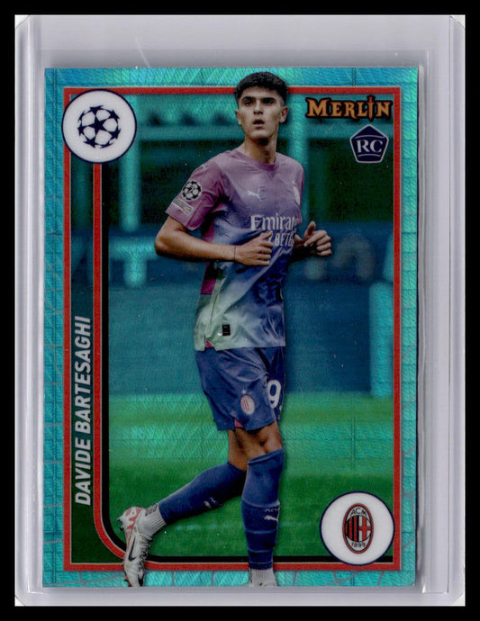 2023-24 Merlin UEFA Club Comp #139 Davide Bartesaghi (RC) Aqua Prism Refractor