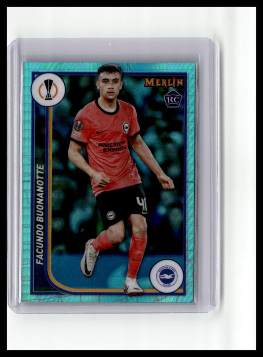 2023-24 Merlin UEFA Club Comp #30 Facundo Buonanotte RC Aqua Prism Refractor