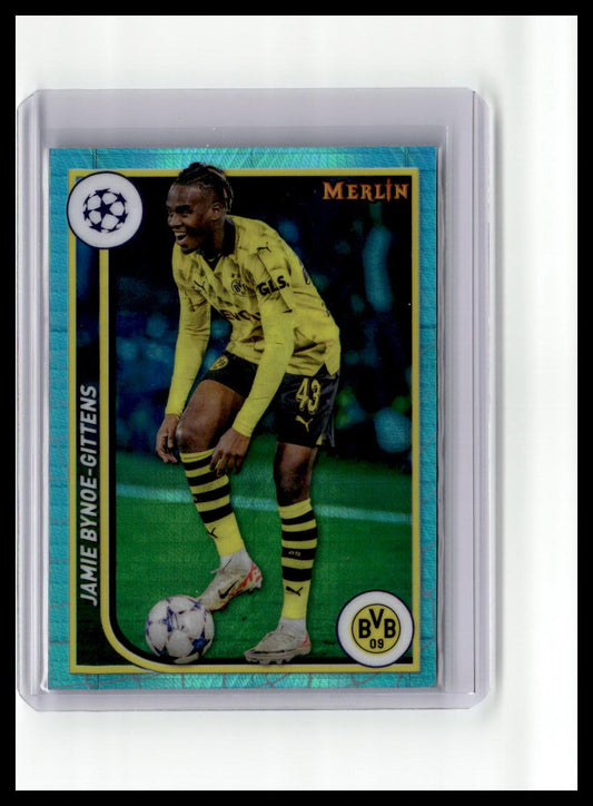 2023-24 Merlin UEFA Club Comp #25 Jamie Bynoe-Gittens Aqua Prism Refractor