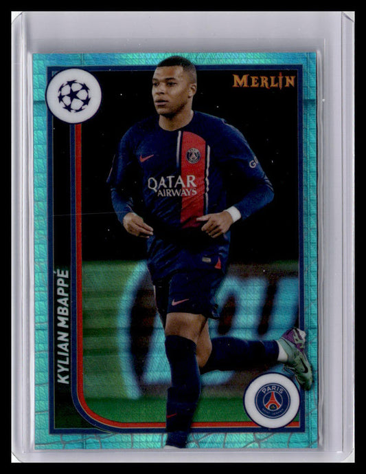 2023-24 Merlin UEFA Club Competitions #92 Kylian Mbappé Aqua Prizm