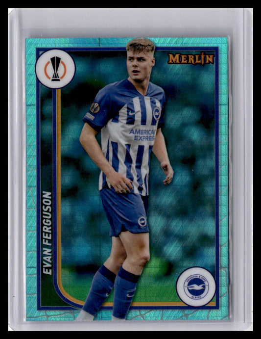 2023-24 Merlin UEFA Club Competitions #32 Evan Ferguson Aqua Prism Refractor