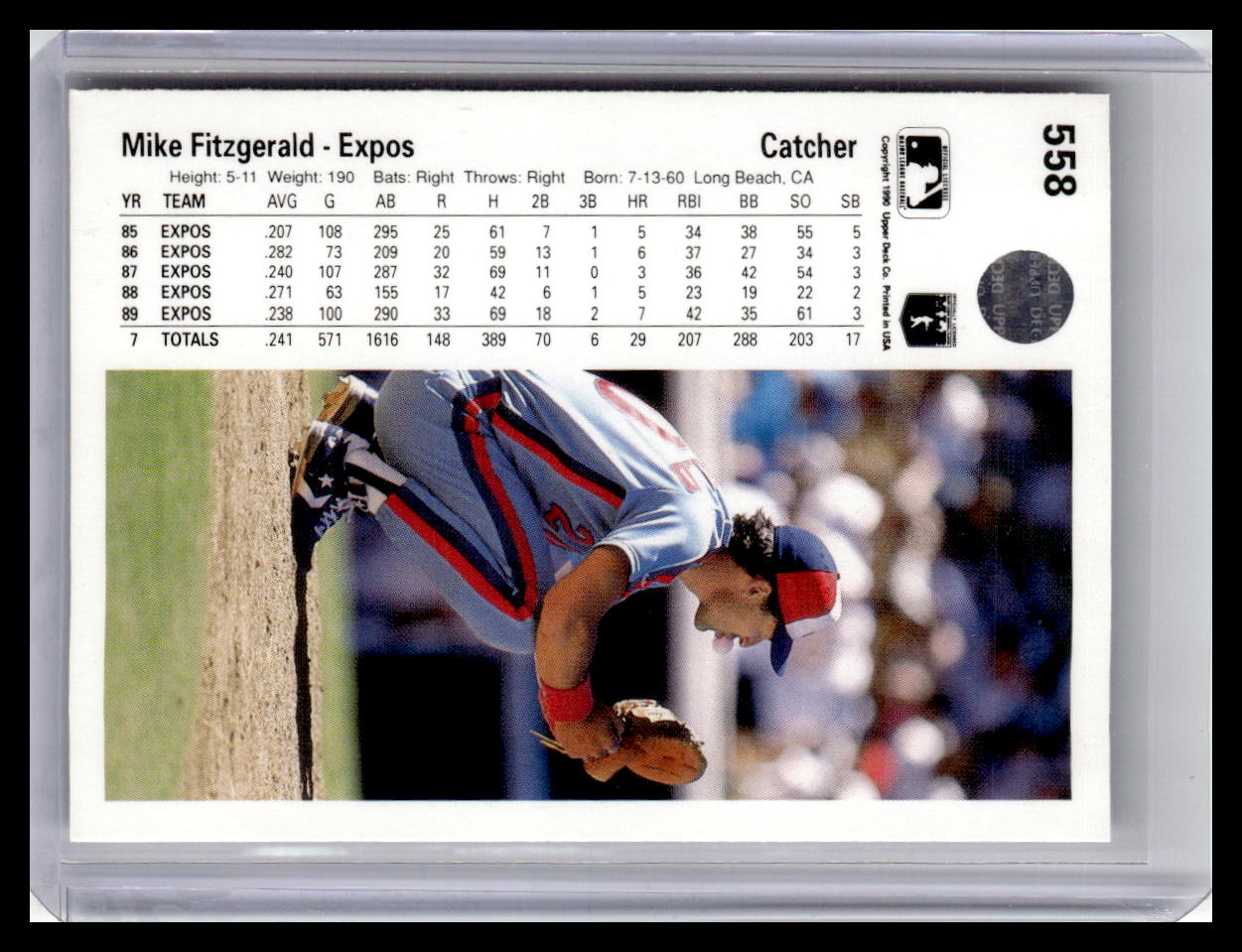 1990 Upper Deck #558 Mike Fitzgerald