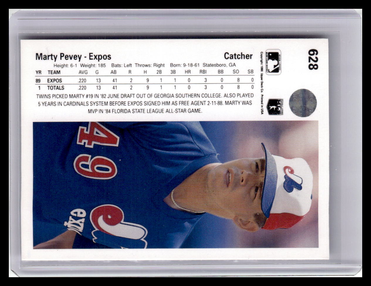 1990 Upper Deck #628 Marty Pevey