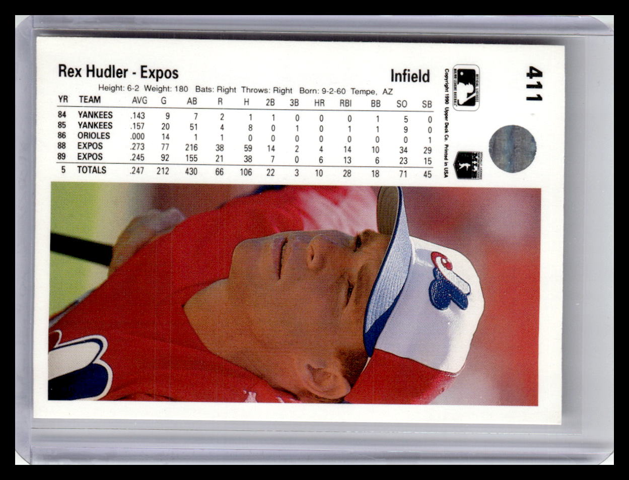 1990 Upper Deck #411 Rex Hudler