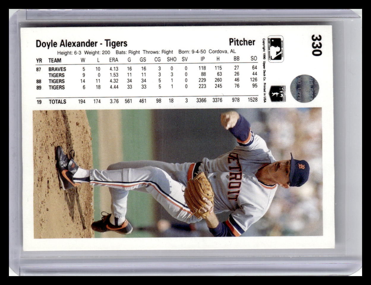 1990 Upper Deck #330 Doyle Alexander