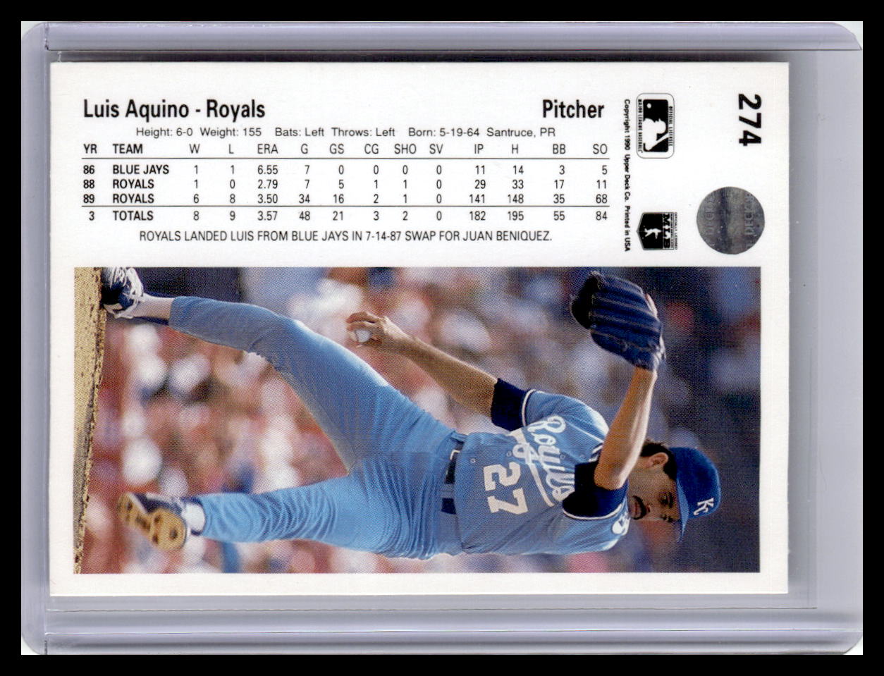 1990 Upper Deck #274 Luis Aquino