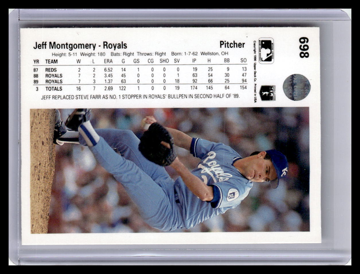 1990 Upper Deck #698 Jeff Montgomery
