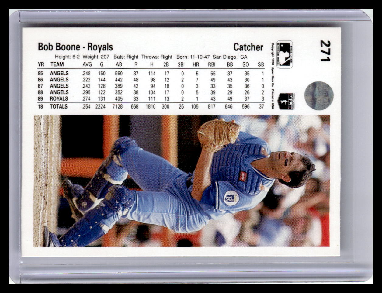 1990 Upper Deck #271 Bob Boone