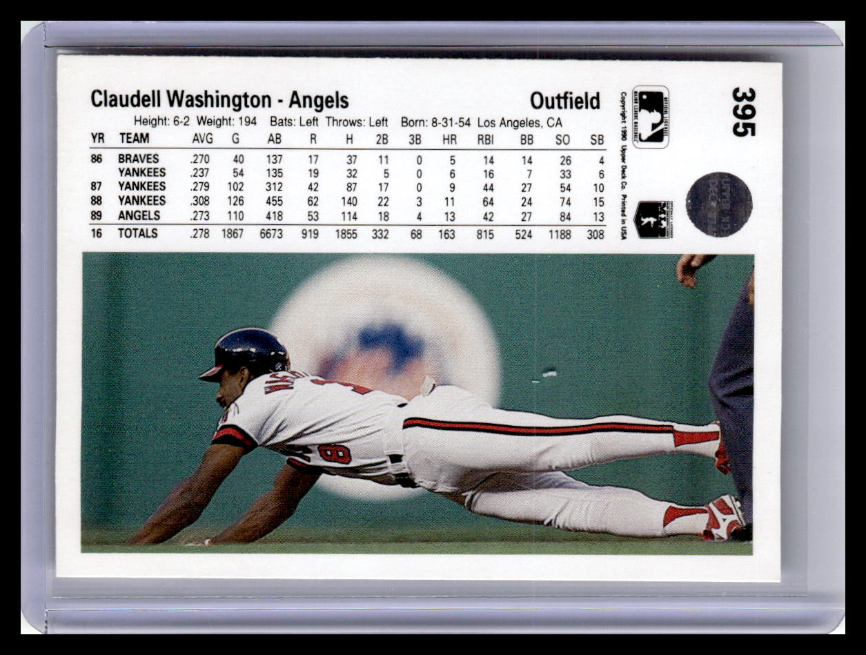 1990 Upper Deck #395 Claudell Washington