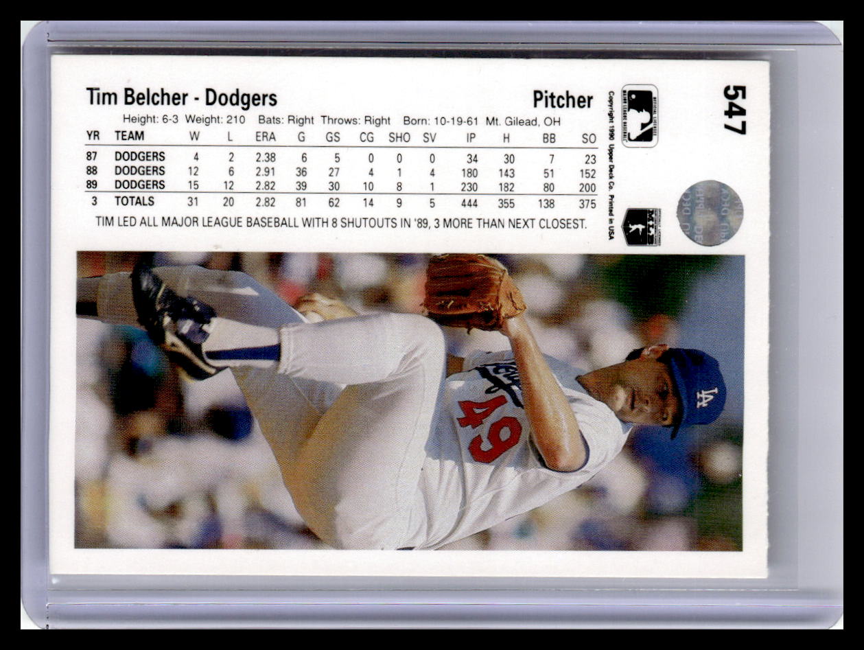 1990 Upper Deck #547 Tim Belcher