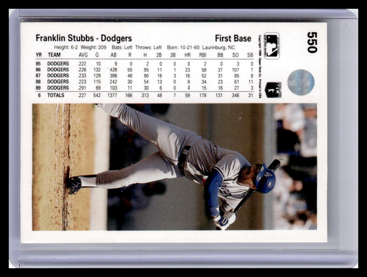 1990 Upper Deck #550 Franklin Stubbs