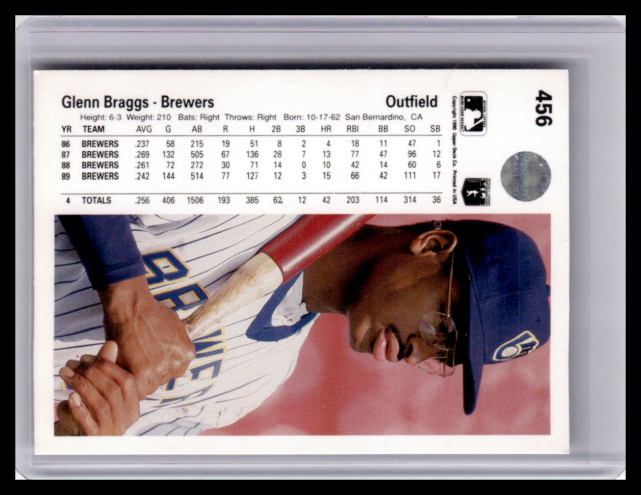 1990 Upper Deck #456 Glenn Braggs