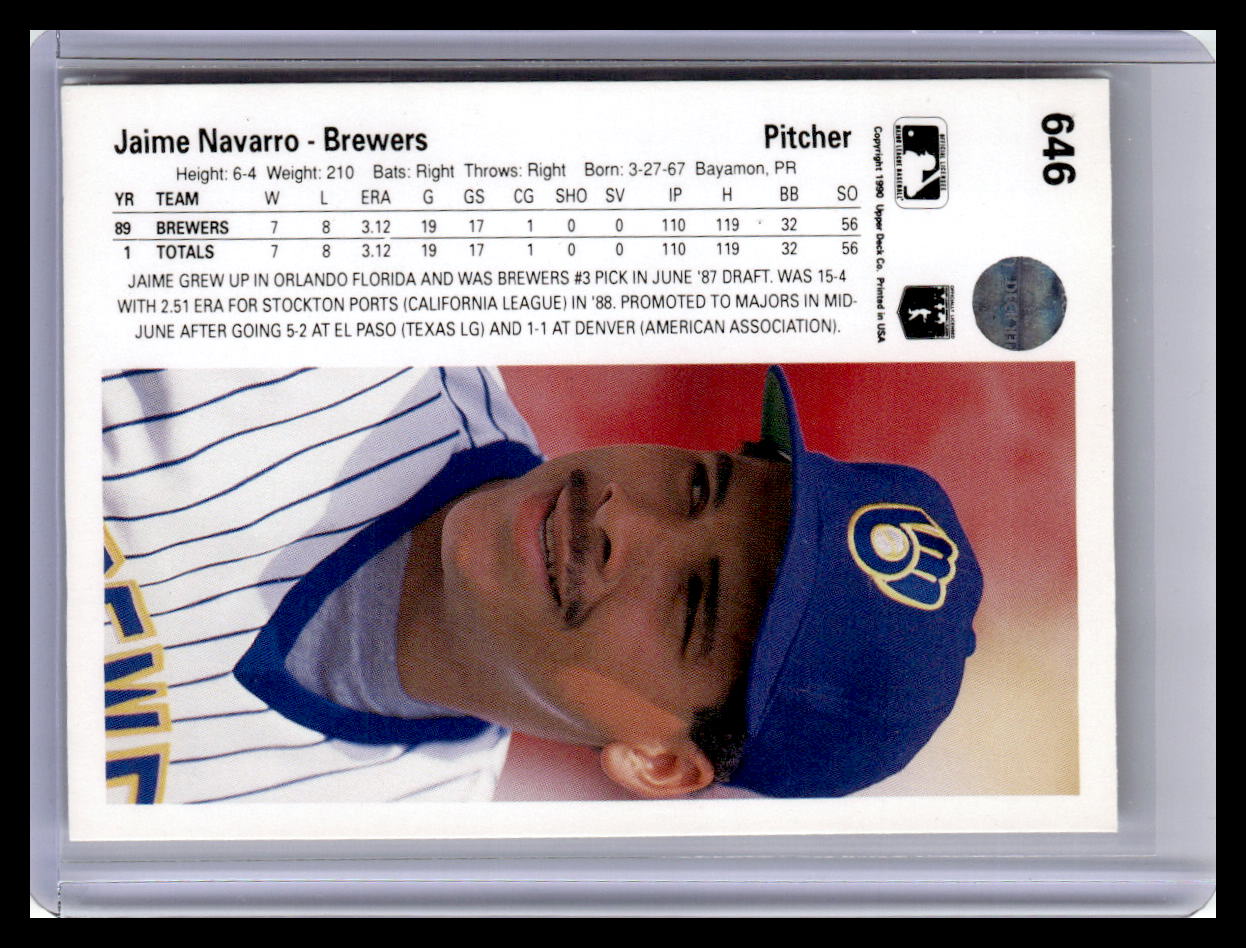 1990 Upper Deck #646 Jaime Navarro