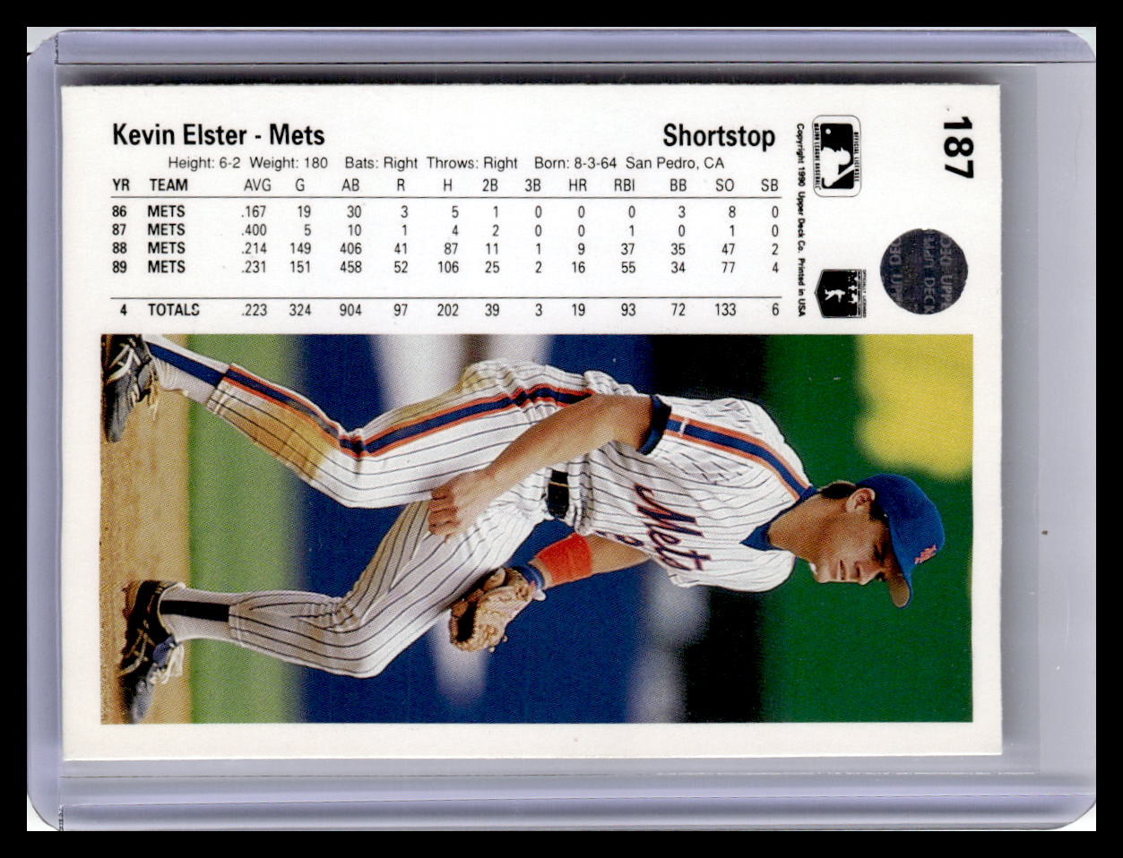 1990 Upper Deck #187a Kevin Elster