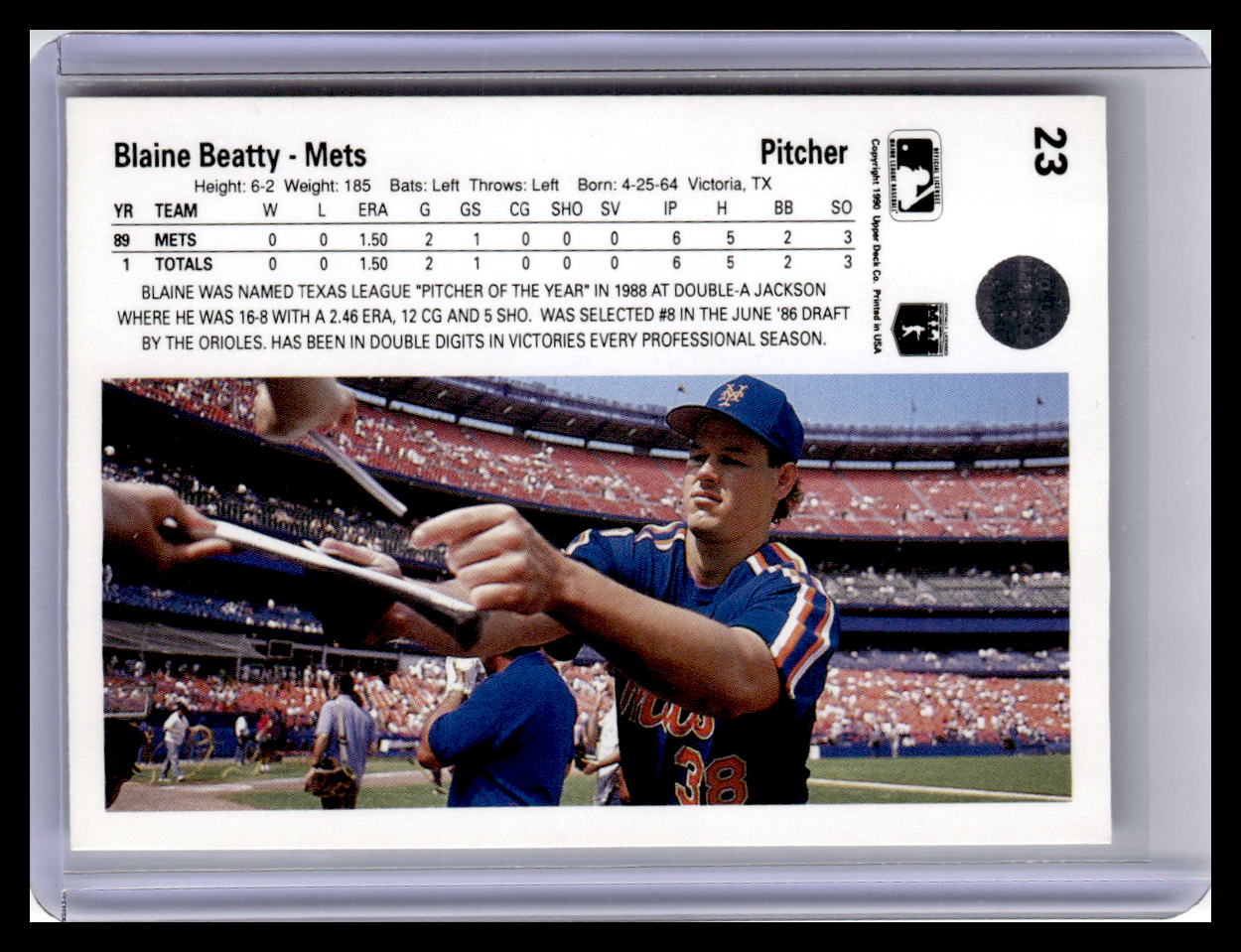 1990 Upper Deck #23 Blaine Beatty