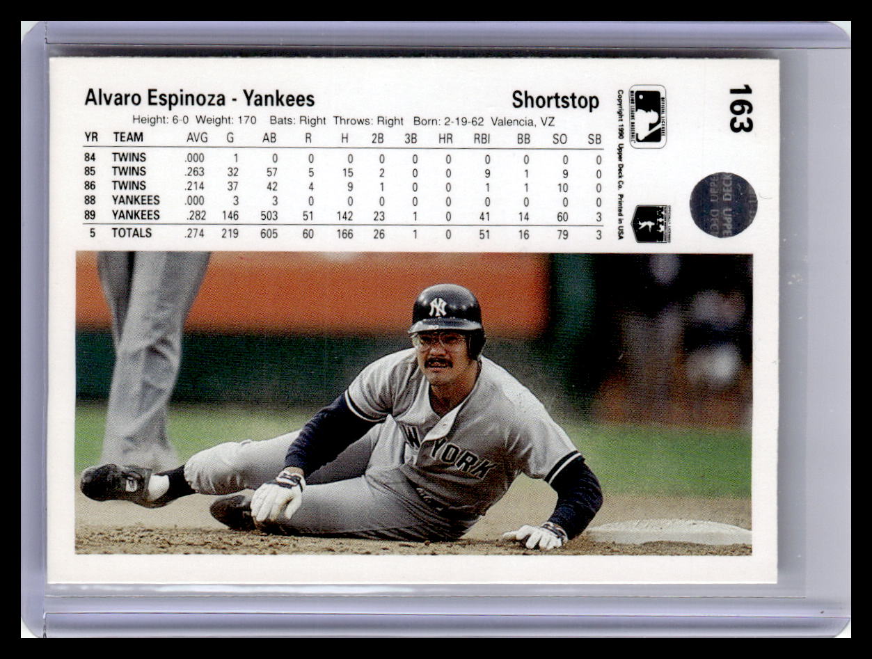 1990 Upper Deck #163b Alvaro Espinoza