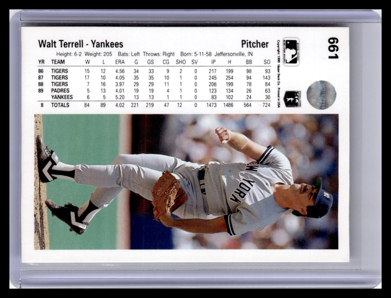 1990 Upper Deck #661 Walt Terrell
