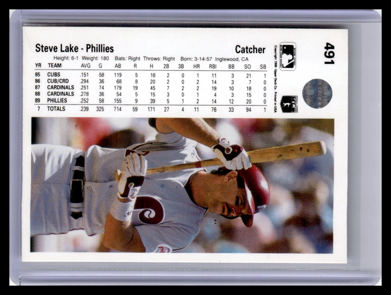 1990 Upper Deck #491 Steve Lake