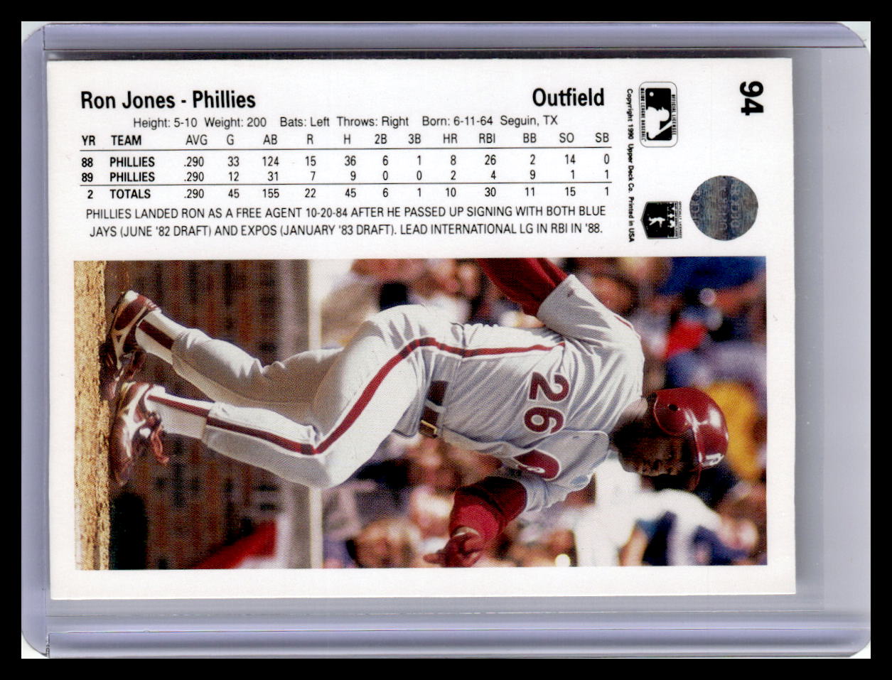 1990 Upper Deck #94 Ron Jones
