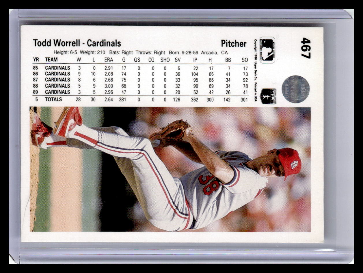1990 Upper Deck #467 Todd Worrell