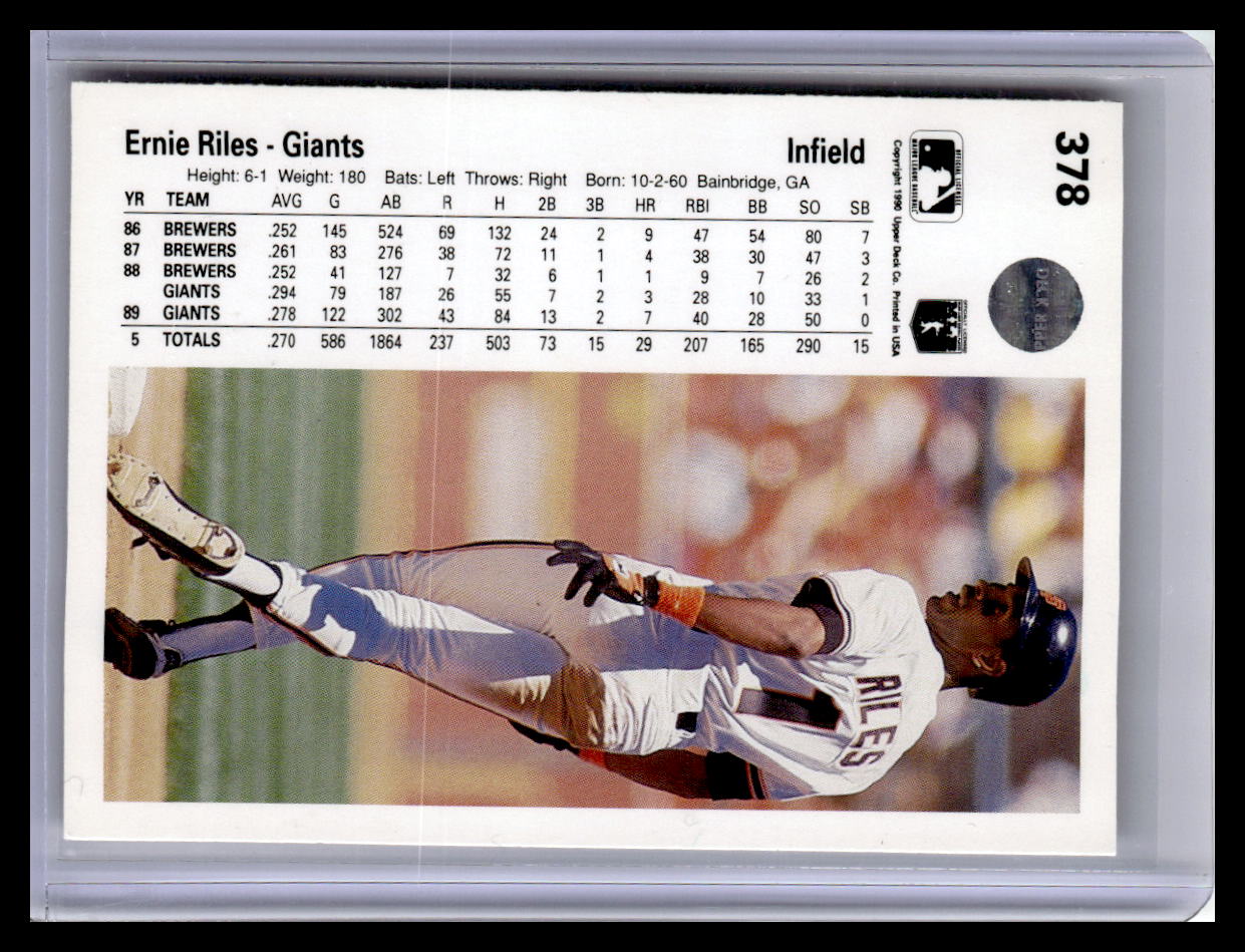 1990 Upper Deck #378 Ernie Riles
