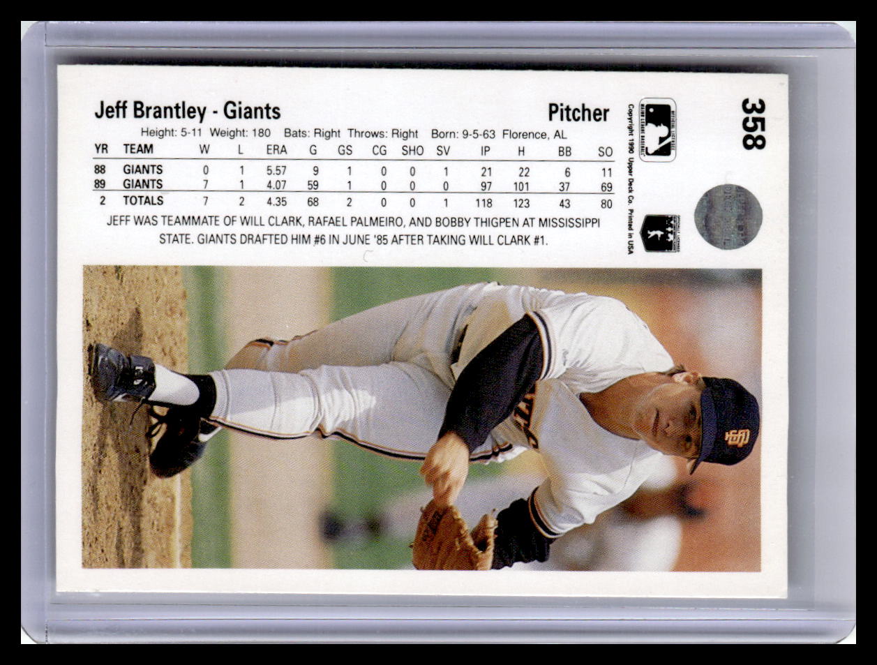 1990 Upper Deck #358 Jeff Brantley