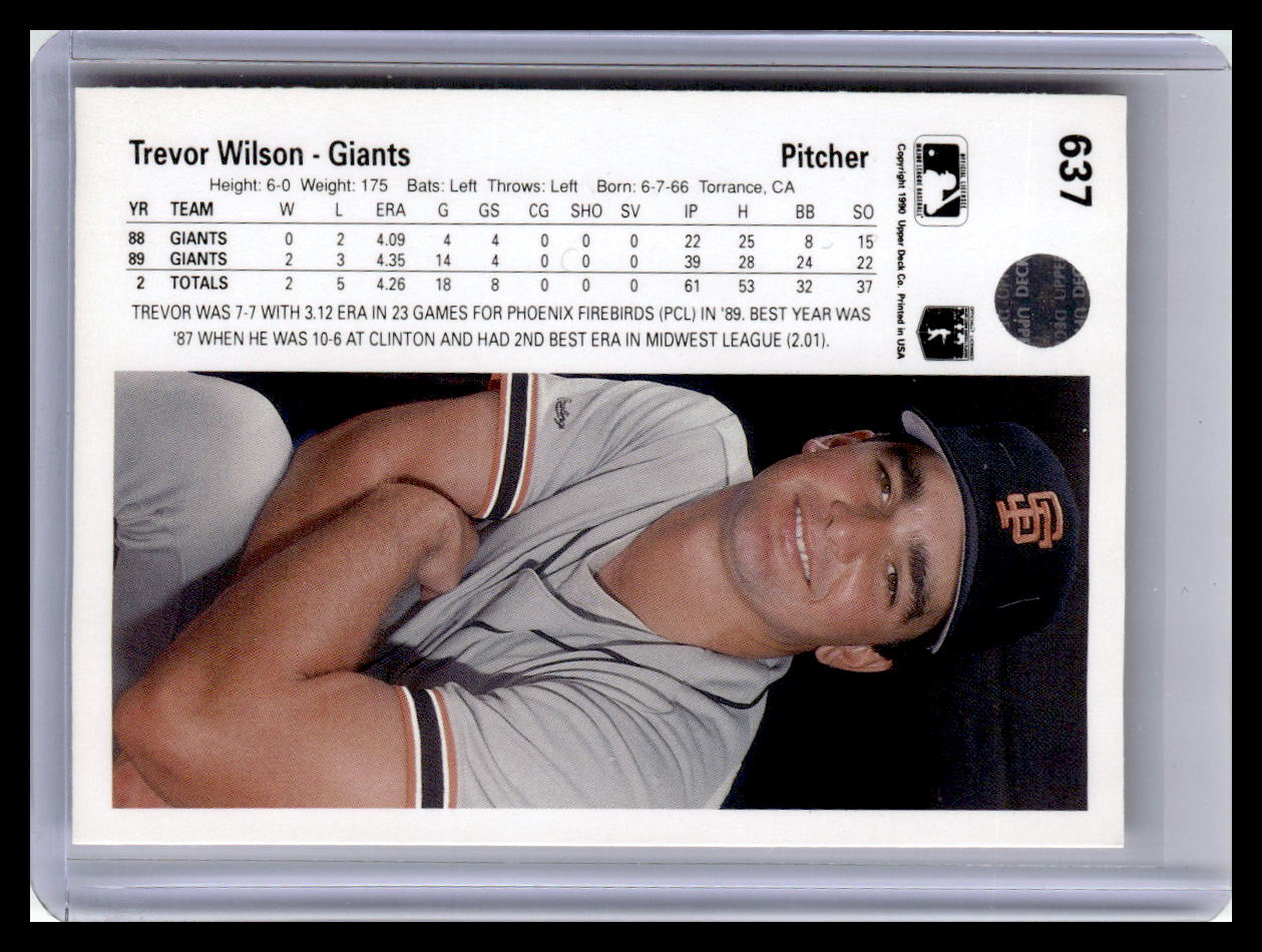 1990 Upper Deck #637 Trevor Wilson