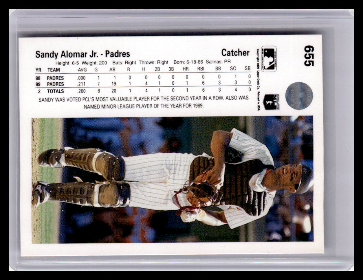 1990 Upper Deck #655 Sandy Alomar, Jr.