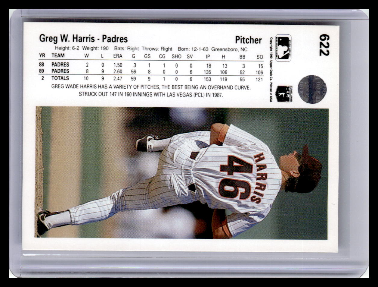 1990 Upper Deck #622 Greg W. Harris