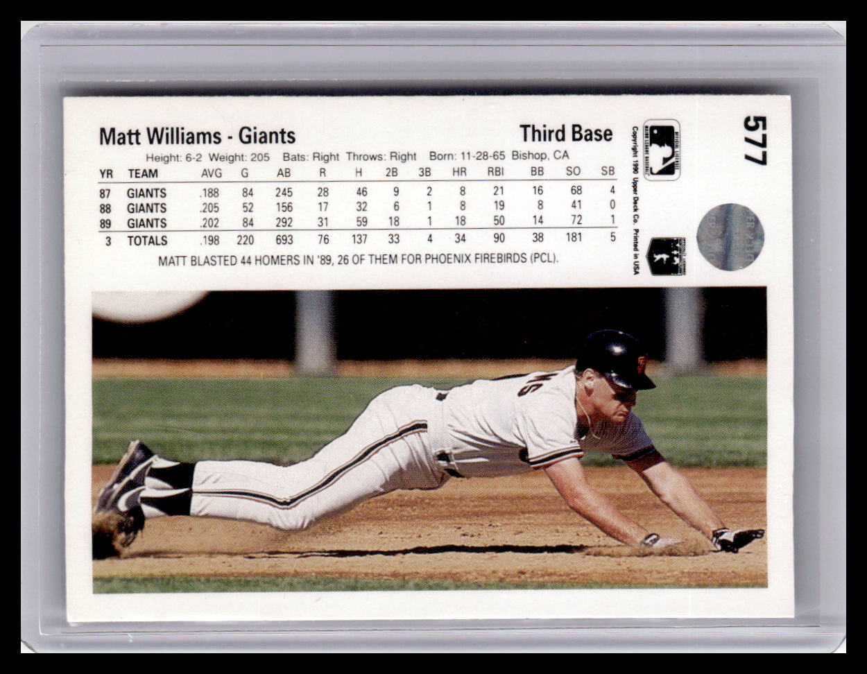 1990 Upper Deck #577 Matt Williams