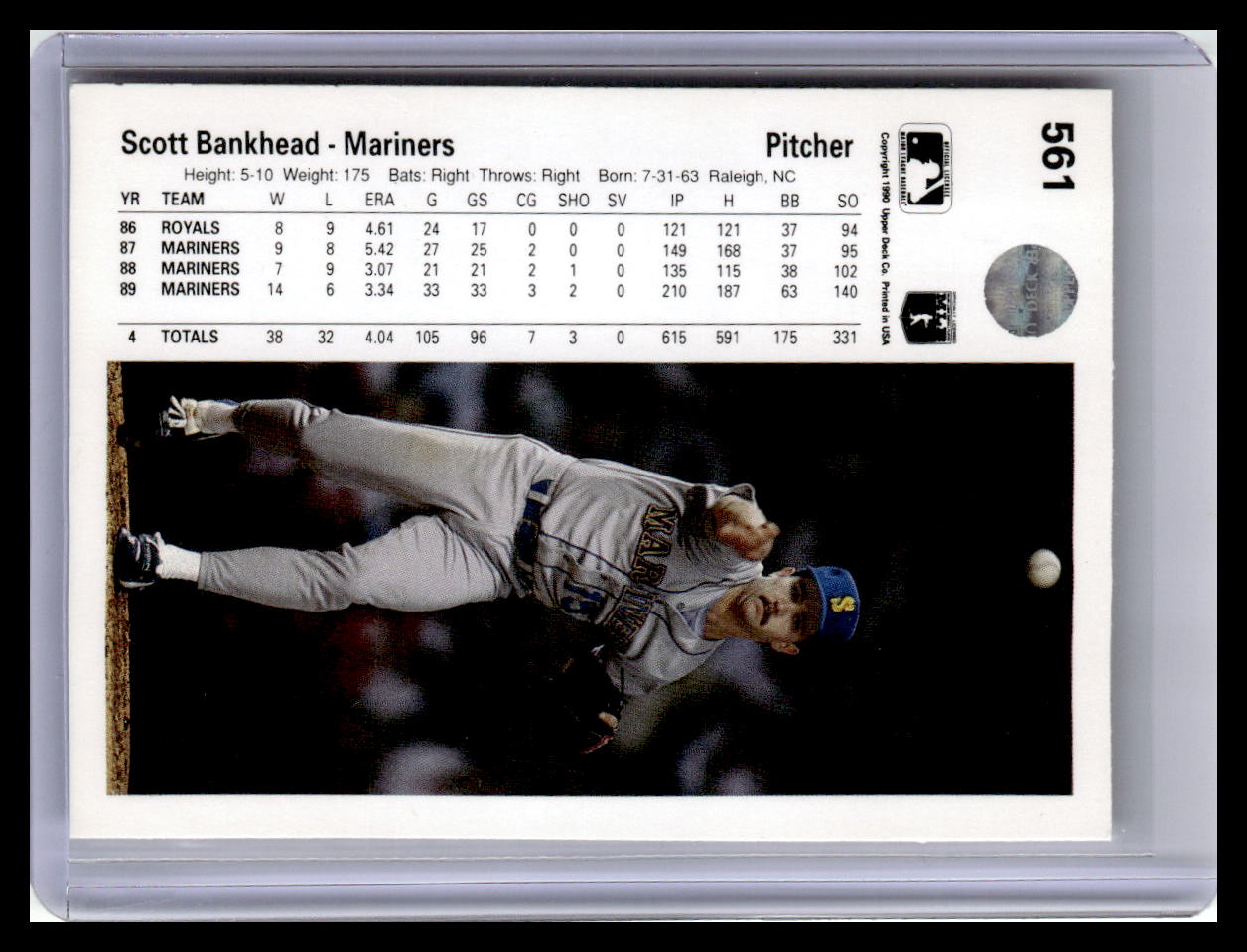 1990 Upper Deck #561 Scott Bankhead