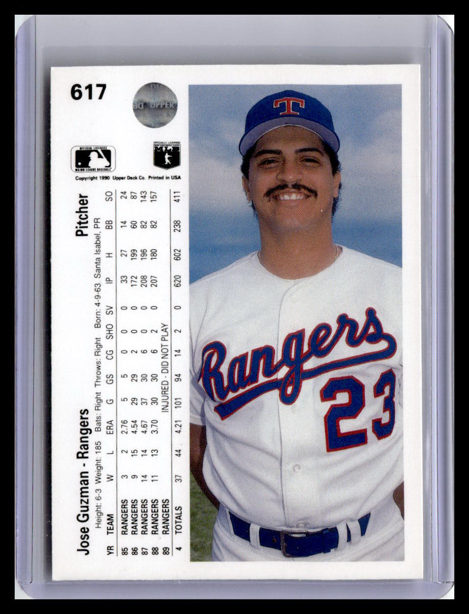 1990 Upper Deck #617 Jose Guzman