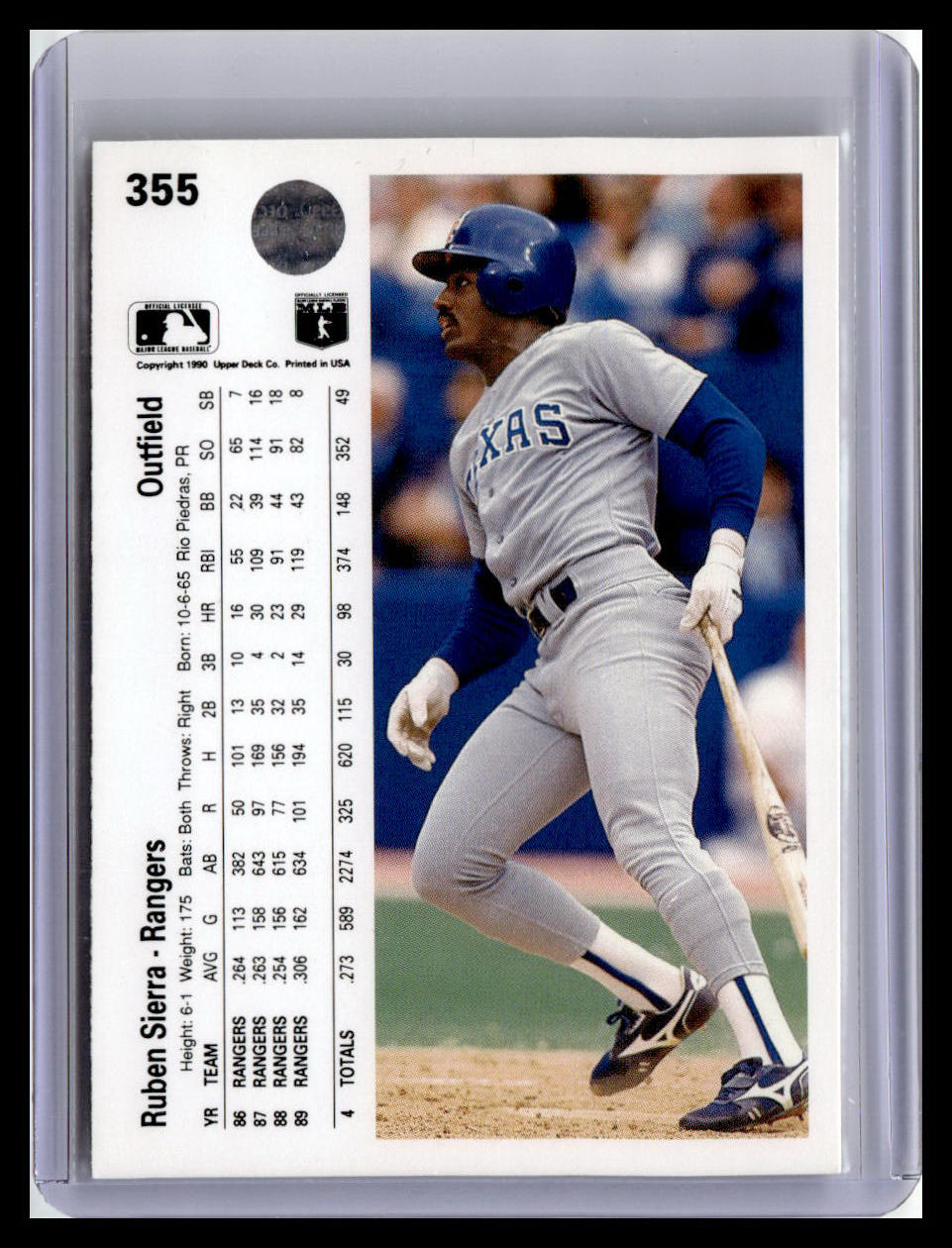 1990 Upper Deck #355 Ruben Sierra