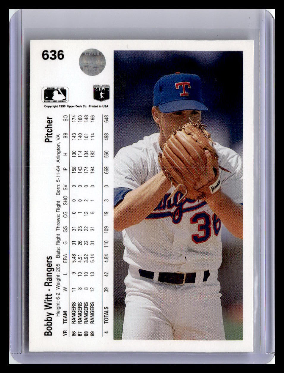 1990 Upper Deck #636 Bobby Witt