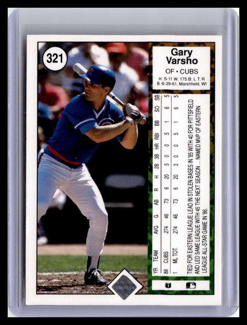 1989 Upper Deck #321b Gary Varsho