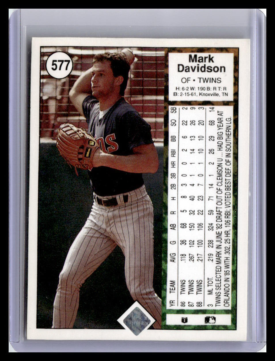 1989 Upper Deck #577 Mark Davidson