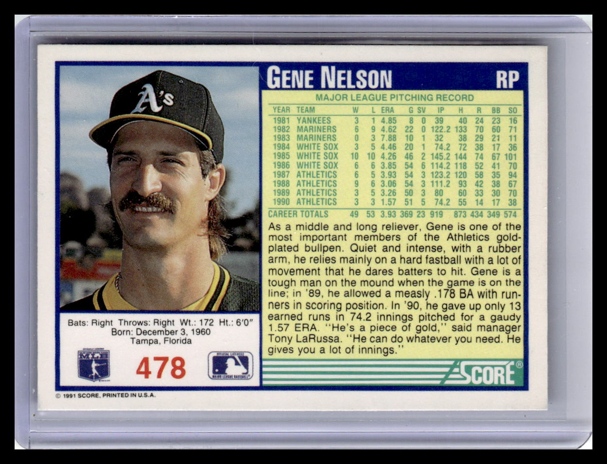1991 Score #478 Gene Nelson